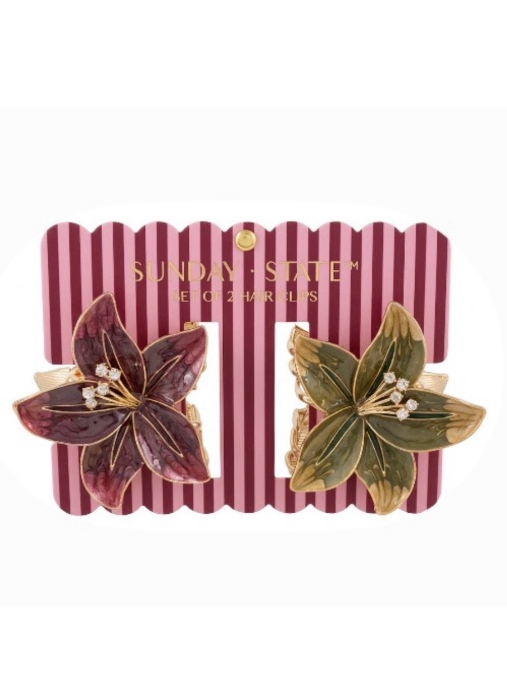 NWT ⚜️🌺⚜️ Sunday State Lilly Hair Claw Clips Set of 2
